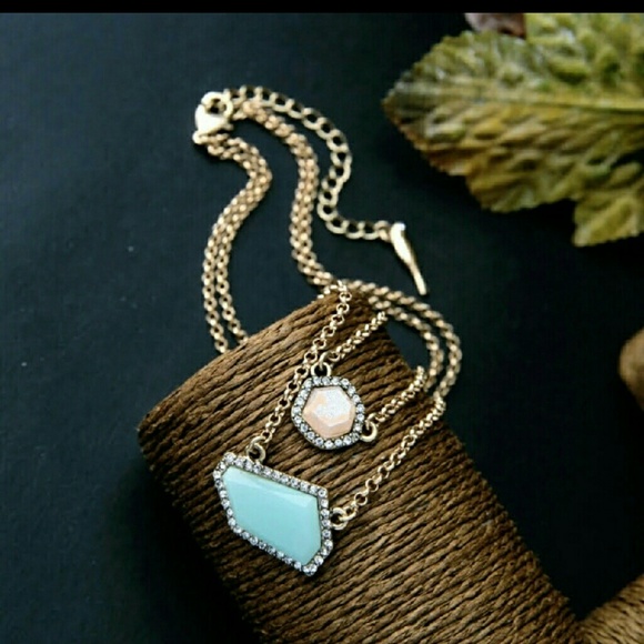 2 layer crystal stone necklace - Picture 3 of 4